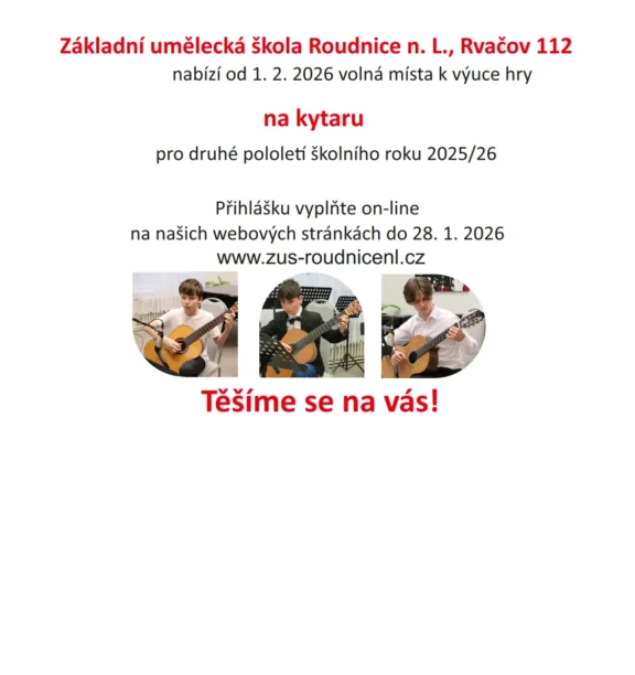 Volná místa k výuce hry na kytaru