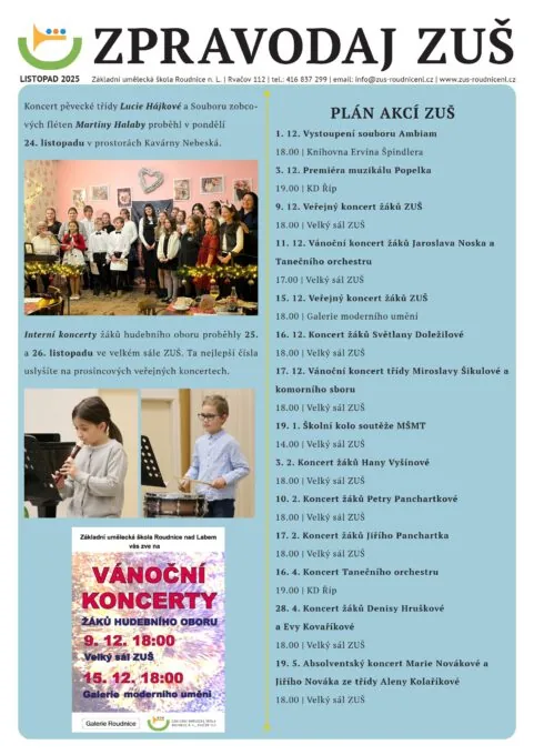 Zpravodaj ZUŠ listopad 2025